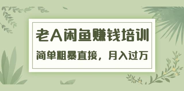 《闲鱼赚钱培训》简单粗暴直接，月入过万真正的闲鱼战术实课