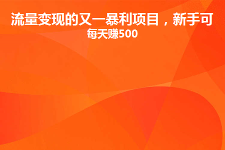 图片[1]-流量变现的又一暴利项目，新手可做每天赚500-草根创业生活网