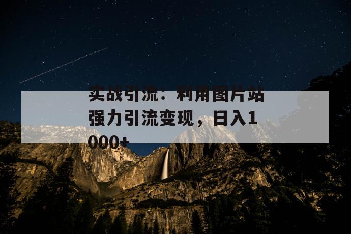 实战引流：利用图片站强力引流变现，日入1000 第1张