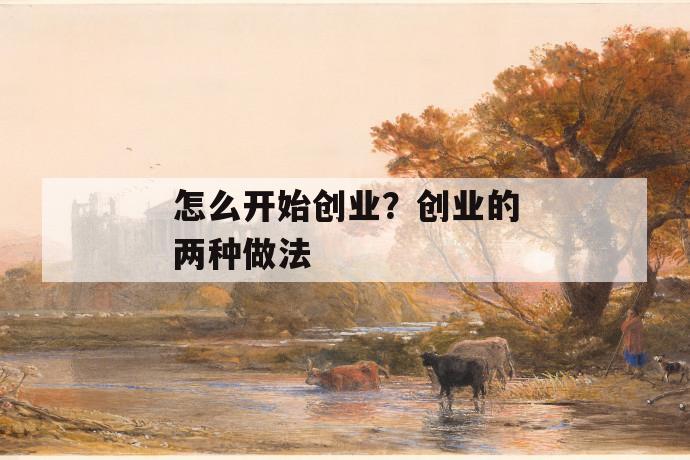 怎么开始创业？创业的两种做法 第1张