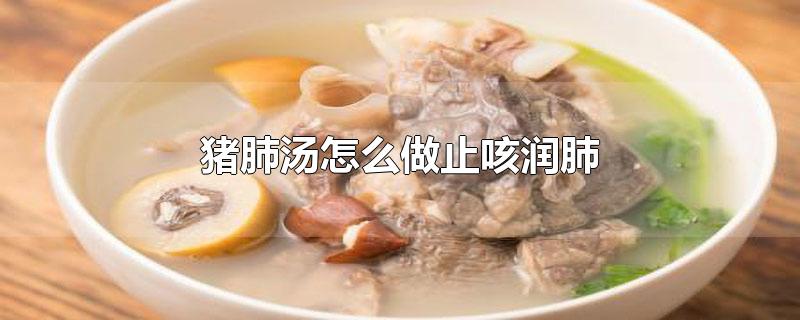 图片[1]-猪肺汤怎么做止咳润肺-草根创业生活网