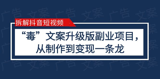 图片[1]-抖音“毒”文案升级版副业项目，完全攻略（教程+素材+变现）-阿灿说钱